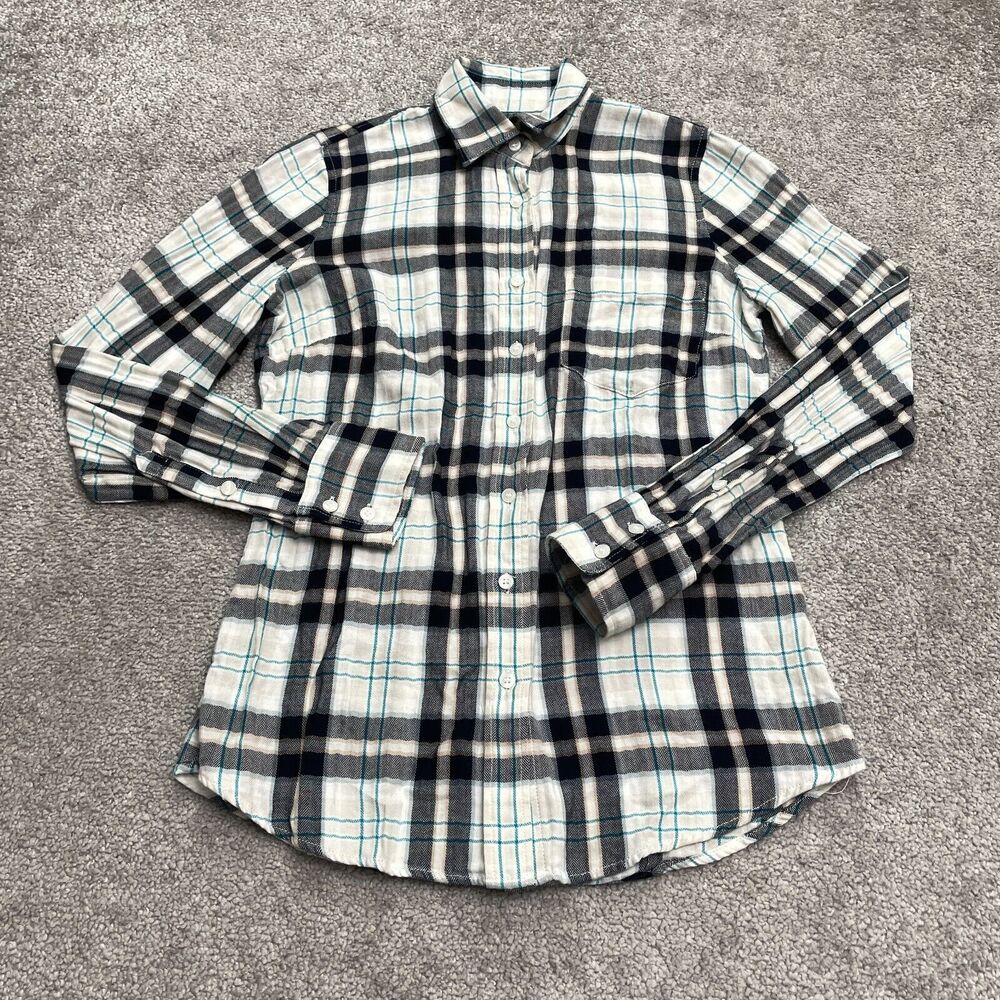 J.Crew Button Down Shirt Womens XXS Multicolor Plaid Long Sleeve Cotton Casual
